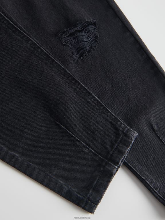 negru Reserved fetelor îmbrăcăminte blugi largi învechiți 648HZ1933