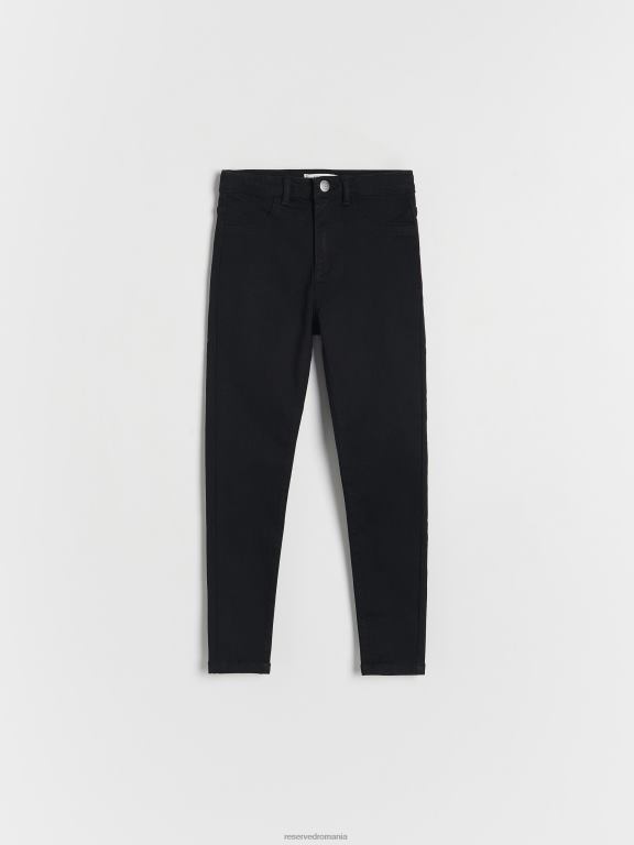 negru Reserved fetelor îmbrăcăminte blugi skinny cu talie înaltă 648HZ1717