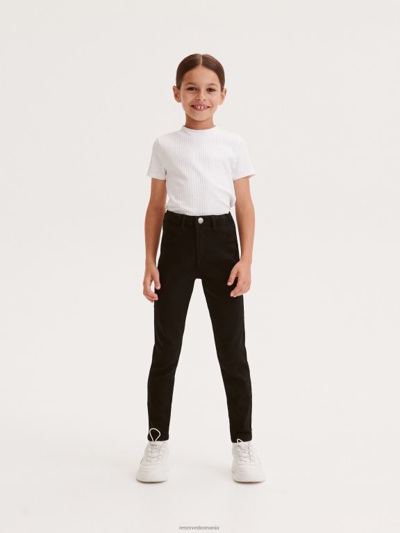 negru Reserved fetelor îmbrăcăminte blugi skinny cu talie înaltă 648HZ1717
