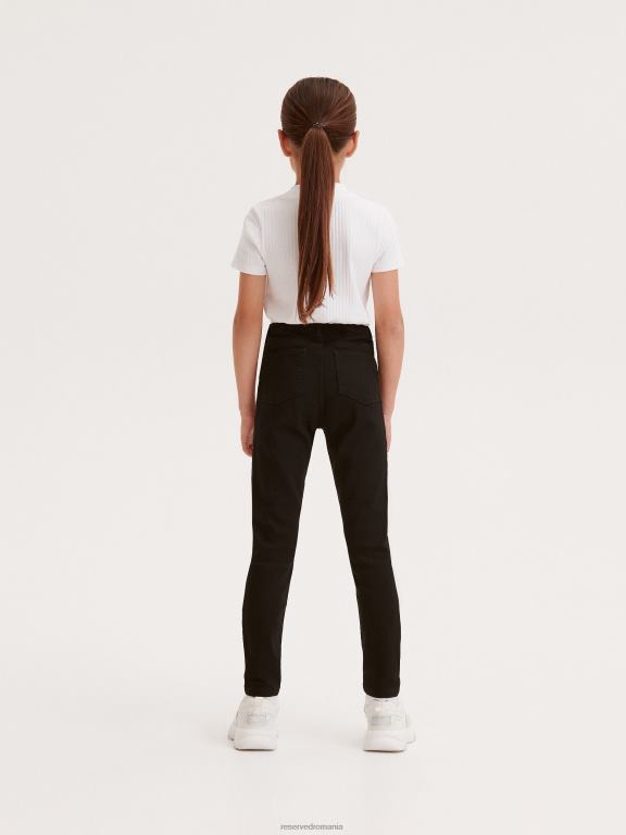 negru Reserved fetelor îmbrăcăminte blugi skinny cu talie înaltă 648HZ1923