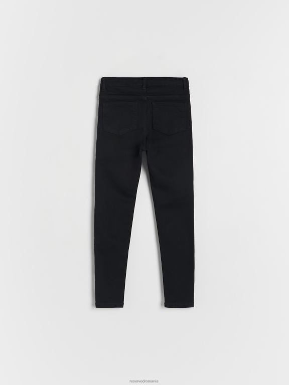 negru Reserved fetelor îmbrăcăminte blugi skinny cu talie înaltă 648HZ1923