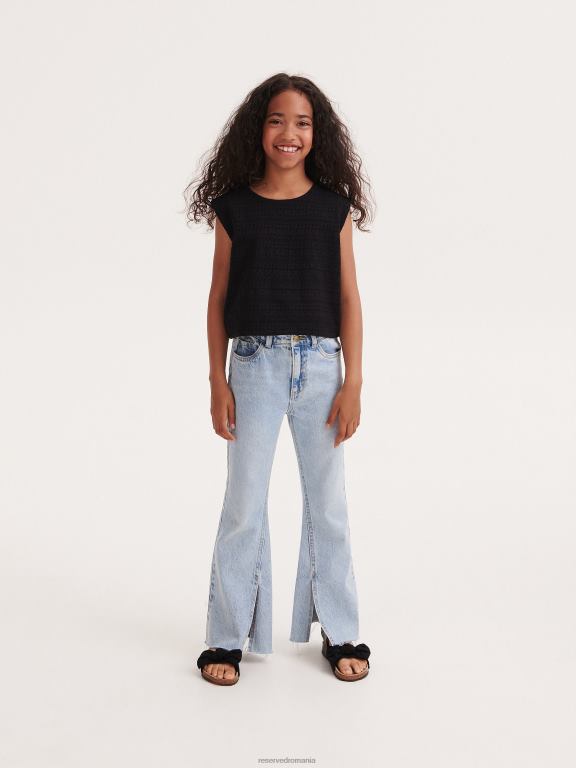 negru Reserved fetelor îmbrăcăminte bluză cu cravată pe spate 648HZ1994