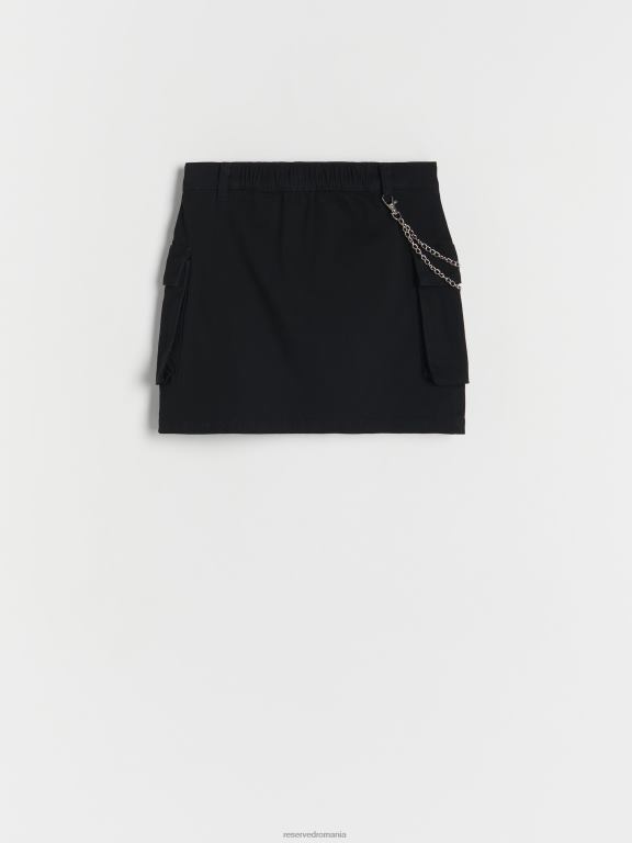 negru Reserved fetelor îmbrăcăminte fusta cu buzunare 648HZ1759