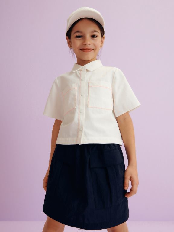 negru Reserved fetelor îmbrăcăminte fusta cu buzunare 648HZ1987