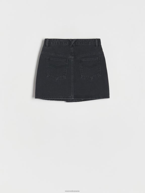 negru Reserved fetelor îmbrăcăminte fusta denim wrap 648HZ1794