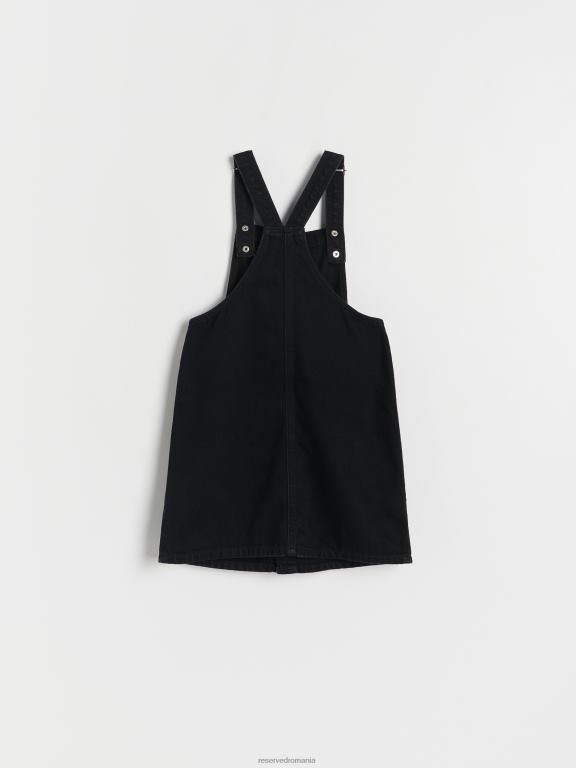 negru Reserved fetelor îmbrăcăminte fusta salopeta denim 648HZ1816