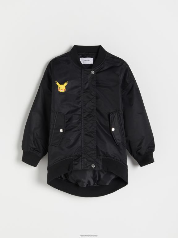 negru Reserved fetelor îmbrăcăminte hanorac pokemon 648HZ1766