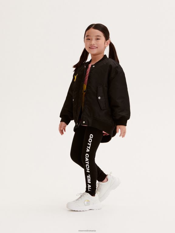 negru Reserved fetelor îmbrăcăminte jambiere aplicate pokemon 648HZ1757