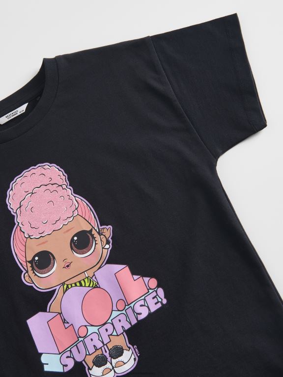 negru Reserved fetelor îmbrăcăminte laugh out loud tricou surpriză din bumbac 648HZ1733