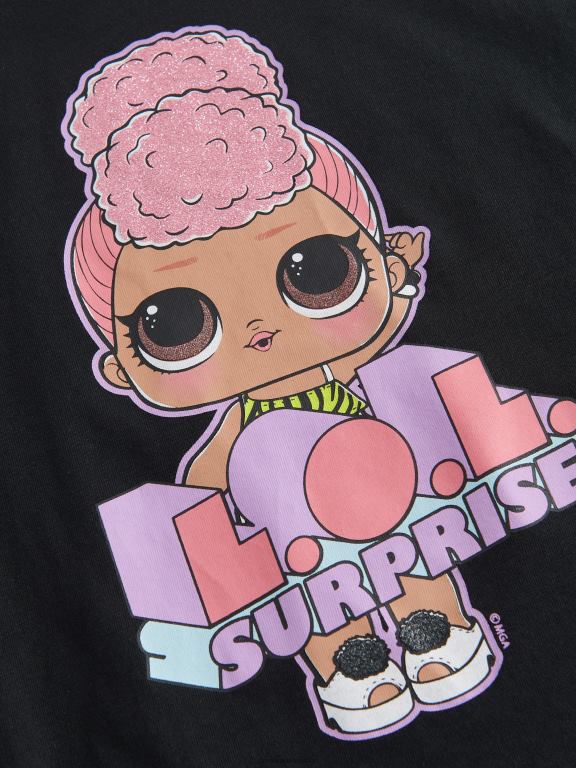 negru Reserved fetelor îmbrăcăminte laugh out loud tricou surpriză din bumbac 648HZ1733