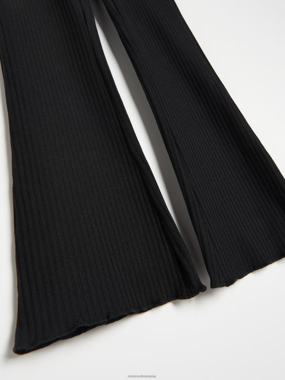 negru Reserved fetelor îmbrăcăminte pantaloni evazați din tricot în coastă 648HZ1999