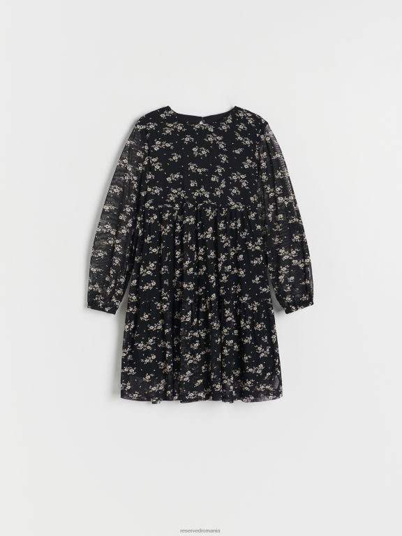 negru Reserved fetelor îmbrăcăminte rochie cu model 648HZ1887