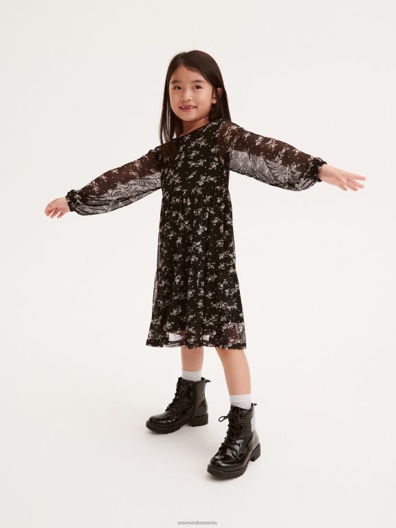 negru Reserved fetelor îmbrăcăminte rochie cu model 648HZ1887