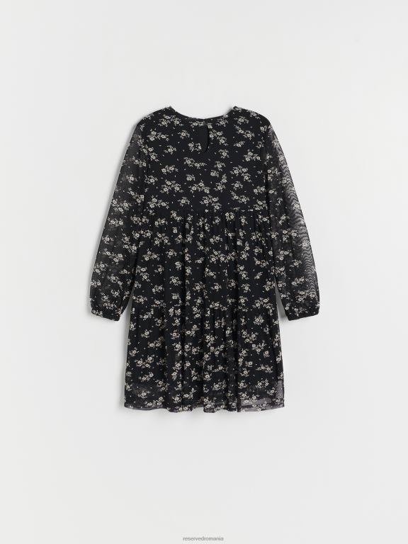 negru Reserved fetelor îmbrăcăminte rochie cu model 648HZ1887