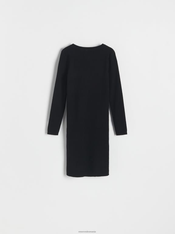 negru Reserved fetelor îmbrăcăminte rochie din jerse din amestec de viscoza 648HZ1710