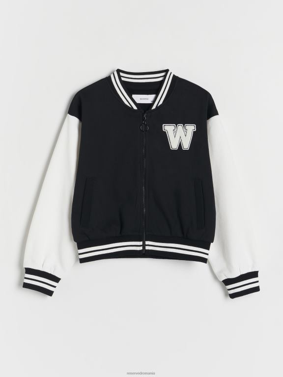 negru Reserved fetelor îmbrăcăminte top de jogging 648HZ1746