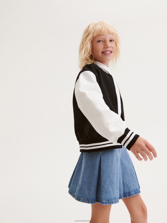 negru Reserved fetelor îmbrăcăminte top de jogging 648HZ1746