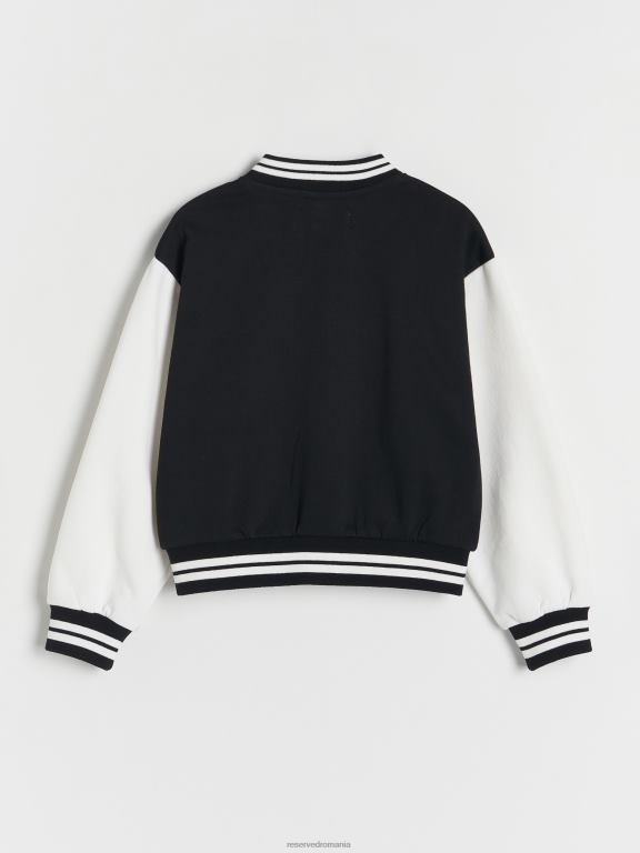 negru Reserved fetelor îmbrăcăminte top de jogging 648HZ1746