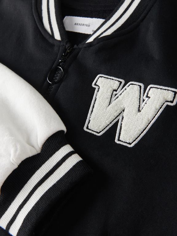 negru Reserved fetelor îmbrăcăminte top de jogging 648HZ1746