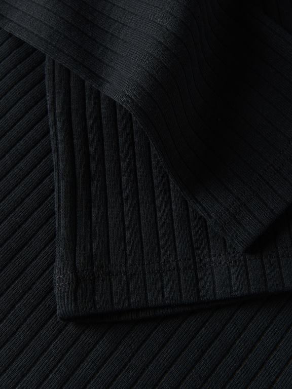 negru Reserved fetelor îmbrăcăminte tricou cu mânecă lungă din tricot în coastă 648HZ1920