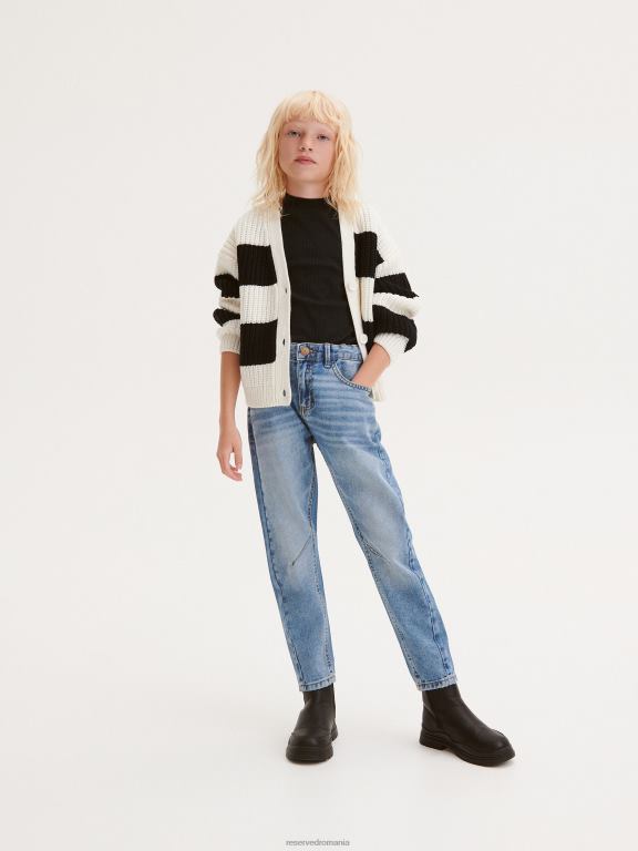 negru Reserved fetelor îmbrăcăminte tricou din tricot în coastă 648HZ1833