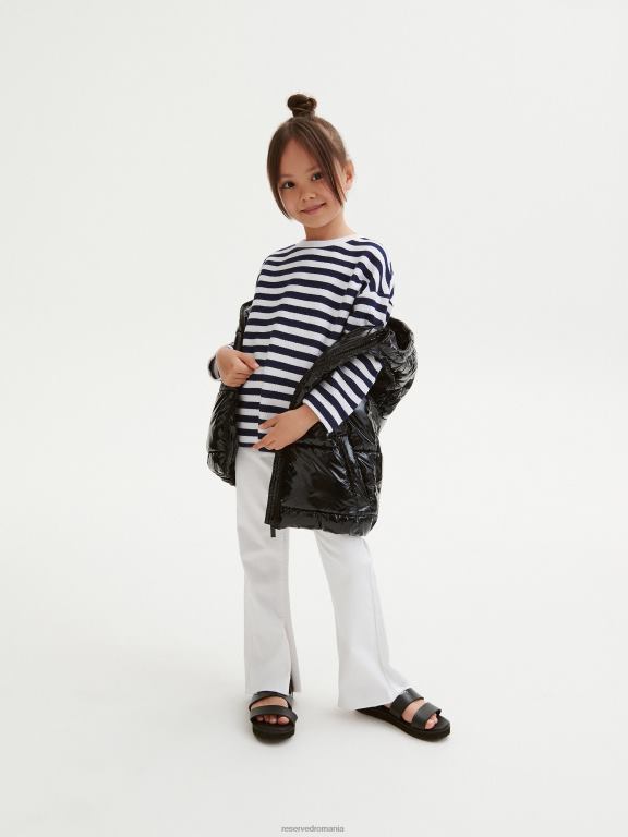 negru Reserved fetelor îmbrăcăminte vestă matlasată cu glugă 648HZ1783