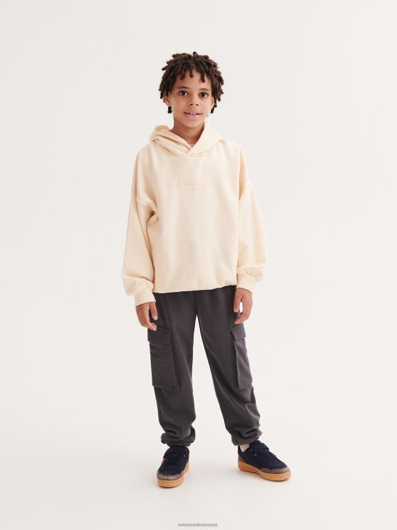 nud Reserved băieți îmbrăcăminte hanorac supradimensionat cu detaliu de broderie 648HZ2122