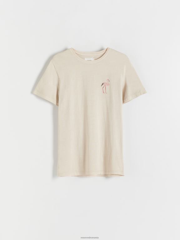 nud Reserved bărbați îmbrăcăminte tricou regulat cu aplicatie 648HZ1296