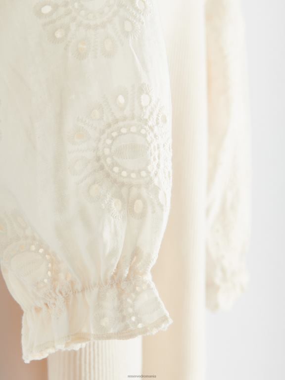 nud Reserved femei îmbrăcăminte bluză cu mâneci broderie engleză 648HZ270