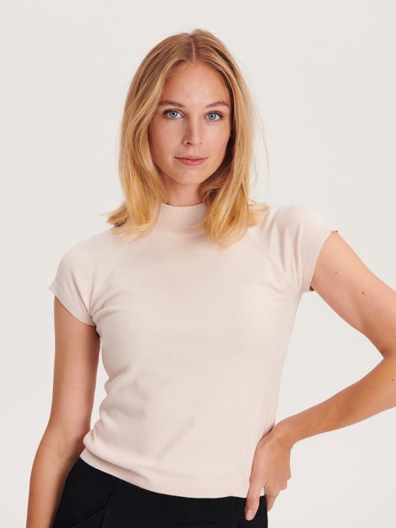 nud Reserved femei îmbrăcăminte bluză din jerseu bogat în viscoză 648HZ281