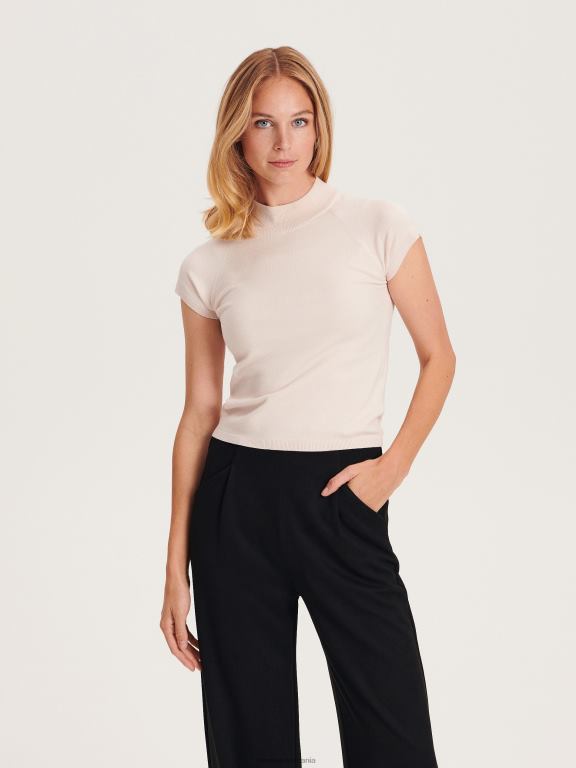 nud Reserved femei îmbrăcăminte bluză din jerseu bogat în viscoză 648HZ281