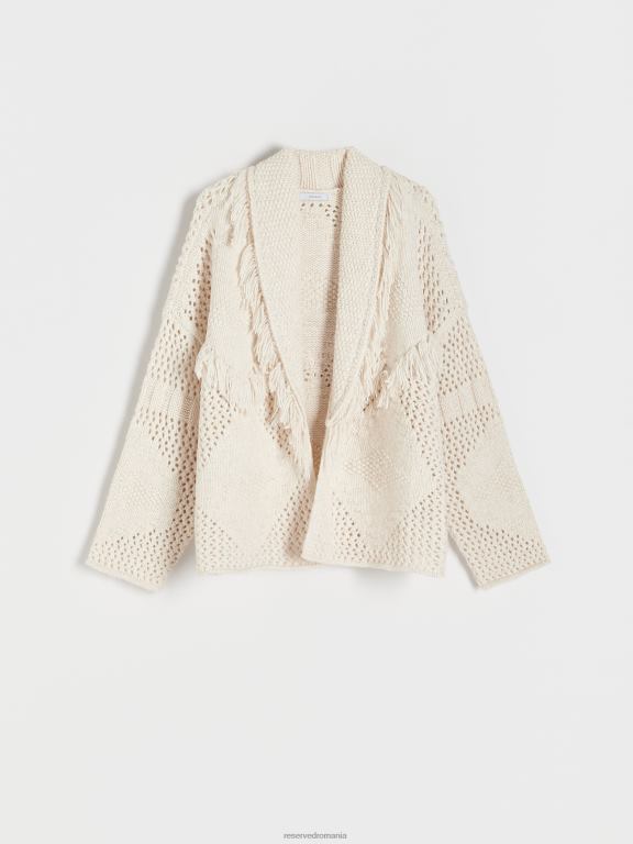 nud Reserved femei îmbrăcăminte cardigan cu franjuri 648HZ907