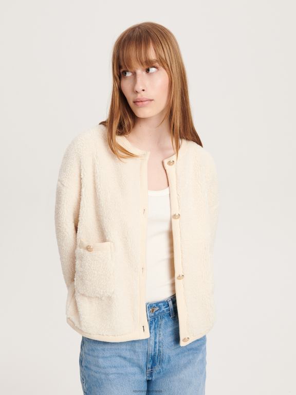 nud Reserved femei îmbrăcăminte jachetă din faux shearling 648HZ874