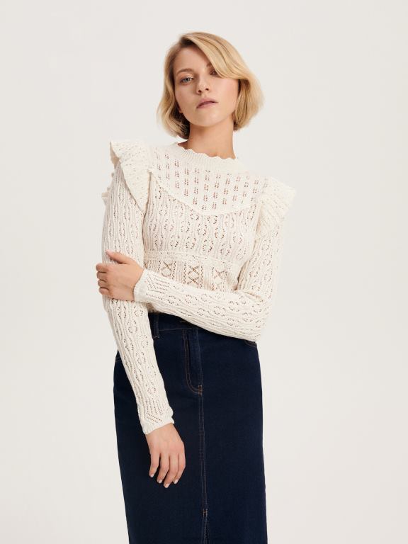 nud Reserved femei îmbrăcăminte jumper ajurat 648HZ923