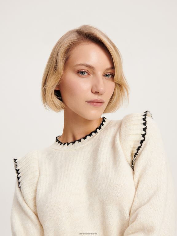 nud Reserved femei îmbrăcăminte pulover cu mânecă cu volan 648HZ922