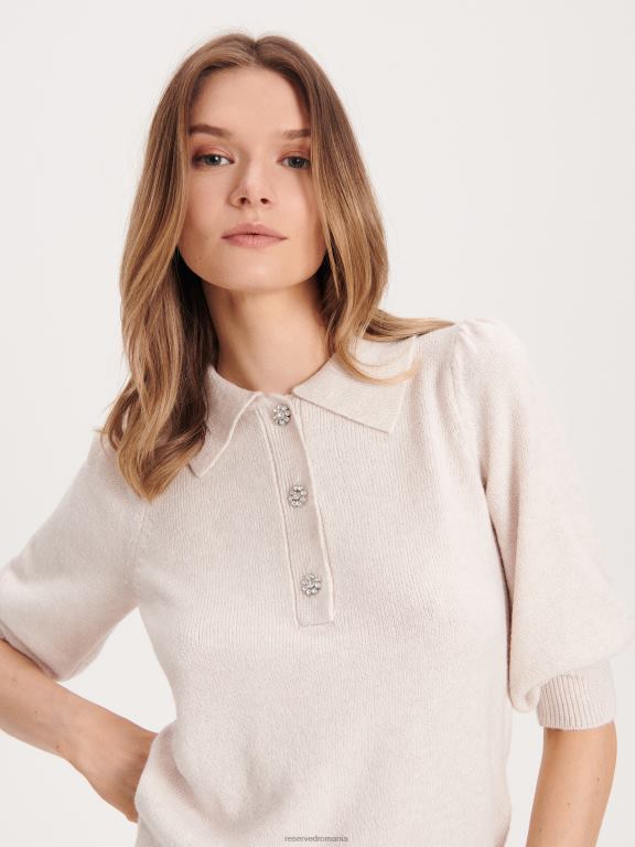 nud Reserved femei îmbrăcăminte pulover cu nasturi decorativi 648HZ908