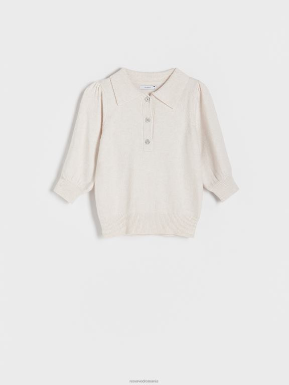 nud Reserved femei îmbrăcăminte pulover cu nasturi decorativi 648HZ908