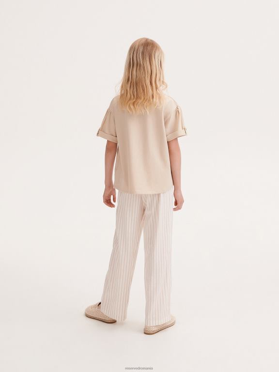 nud Reserved fetelor îmbrăcăminte tricou din amestec de in 648HZ1995