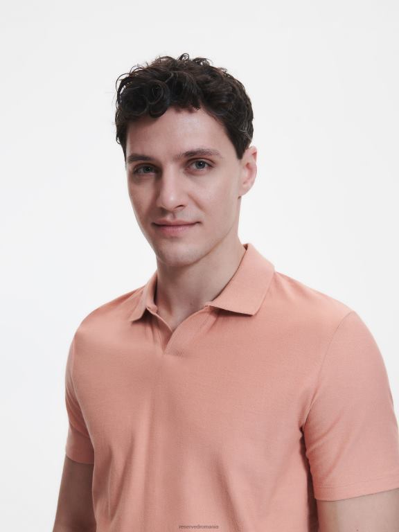 piersică Reserved bărbați îmbrăcăminte tricou polo cu talie regulată 648HZ1344