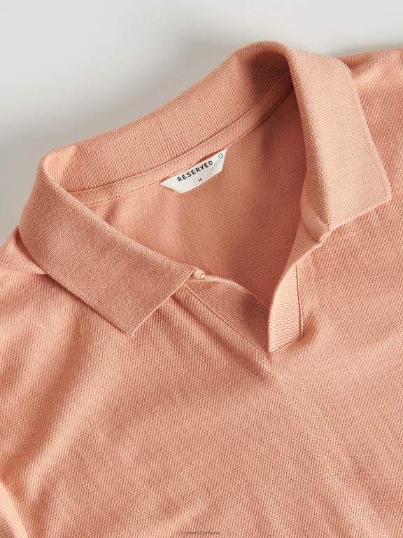 piersică Reserved bărbați îmbrăcăminte tricou polo cu talie regulată 648HZ1344