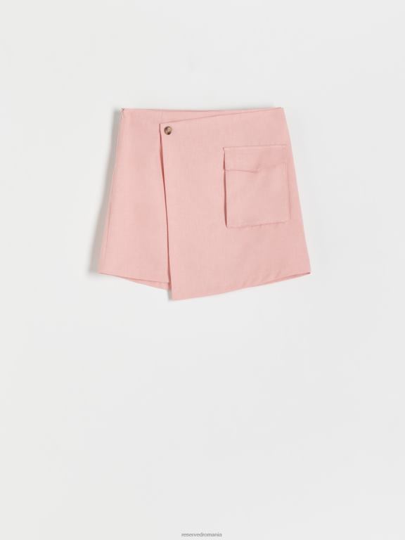 roz Reserved femei îmbrăcăminte fusta mini wrap 648HZ138