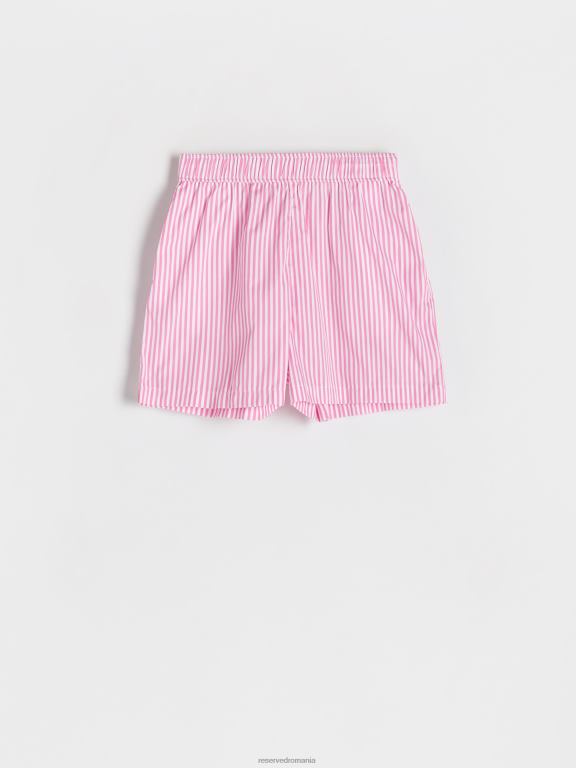roz Reserved femei îmbrăcăminte pantaloni scurți din poplin 648HZ592