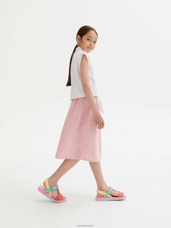 roz Reserved fetelor îmbrăcăminte fusta cu nasturi 648HZ1988