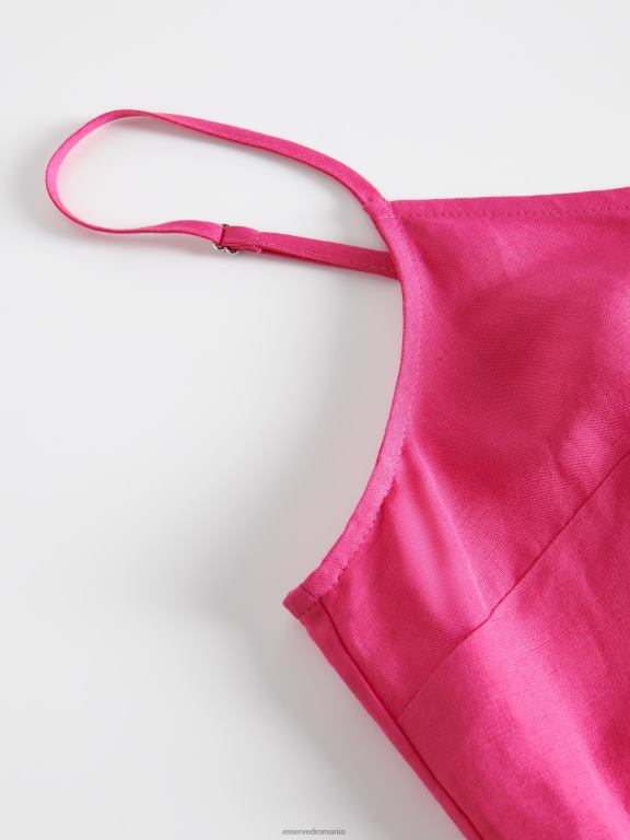 roz aprins Reserved femei îmbrăcăminte top din amestec de in 648HZ350