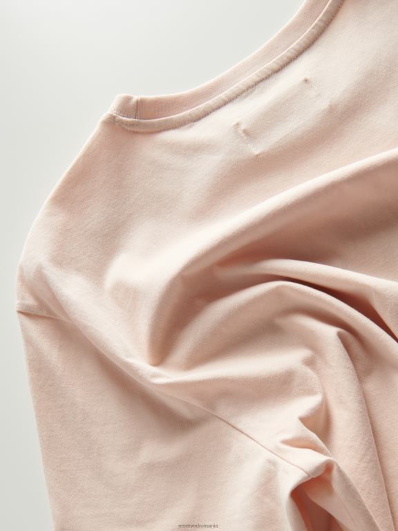 roz pastel Reserved bărbați îmbrăcăminte tricou la modă cu imprimeu cu fit regulat 648HZ1270