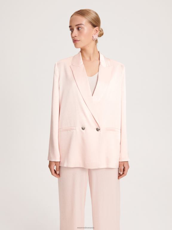 roz pastel Reserved femei îmbrăcăminte blazer bogat în viscoză 648HZ261
