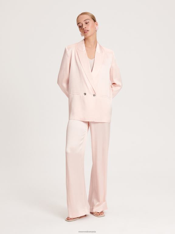 roz pastel Reserved femei îmbrăcăminte blazer bogat în viscoză 648HZ261