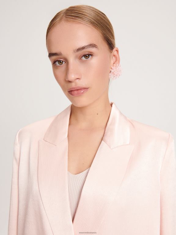 roz pastel Reserved femei îmbrăcăminte blazer bogat în viscoză 648HZ261