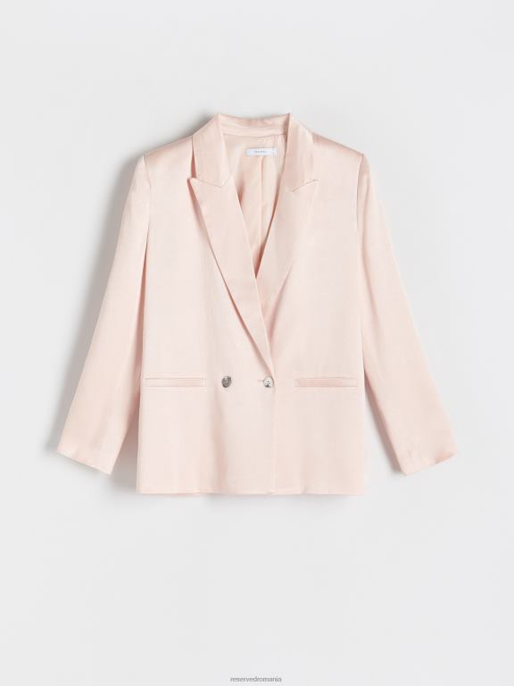 roz pastel Reserved femei îmbrăcăminte blazer bogat în viscoză 648HZ261