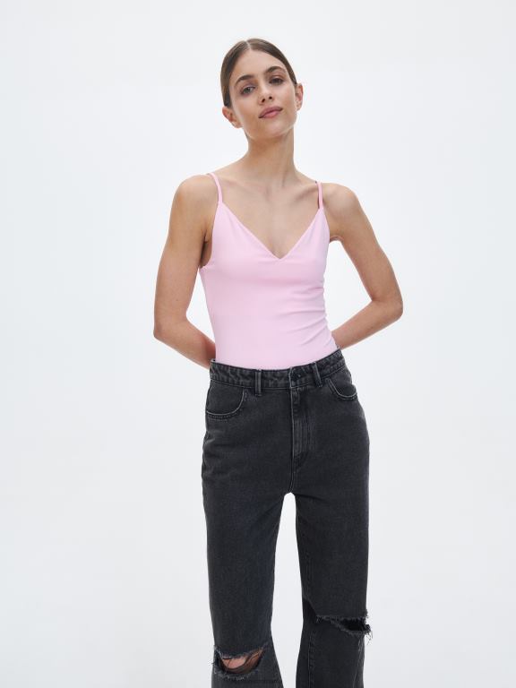 roz pastel Reserved femei îmbrăcăminte corp slim fit 648HZ522